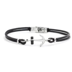 Fashion Bracciale in pelle con ancora Bracciali