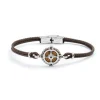 Discount Bracciale in pelle con rosa dei venti Bracciali