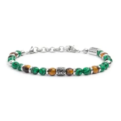 Online Bracciale malachite e occhio di tigre 6mm Bracciali