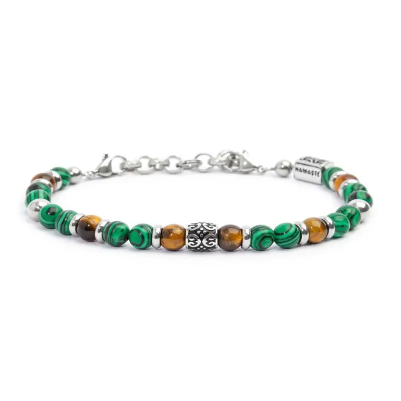 Online Bracciale malachite e occhio di tigre 6mm Bracciali