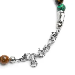 Outlet Bracciale malachite e occhio di tigre 8mm Bracciali