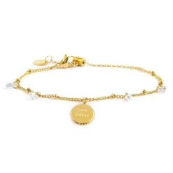 Sale Bracciale medaglietta infinito pendente e zirconi Bracciali