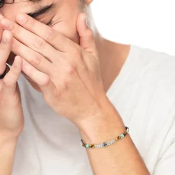 Fashion Bracciale occhio di tigre e turchese Bracciali