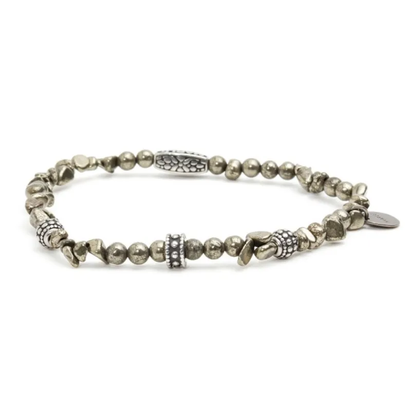 Outlet BRACCIALE PIETRE CON INSERTI IN ACCIAIO Bracciali
