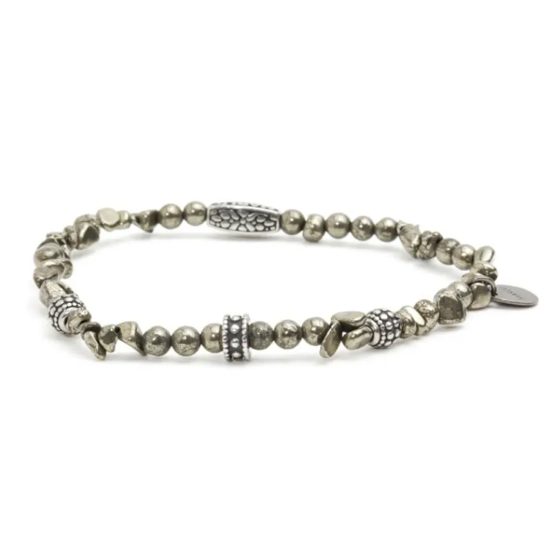 Outlet BRACCIALE PIETRE CON INSERTI IN ACCIAIO Bracciali