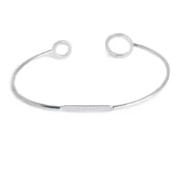 Sale Bracciale rigido cerchi con zirconi bianchi Bracciali