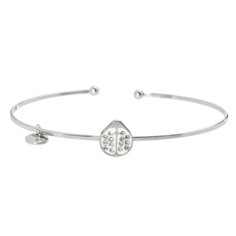 Clearance Bracciale rigido coccinella con cristalli Bracciali