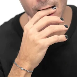 Clearance Bracciale rigido con zircone 5,25mm centrale e zirconi alle estremità Bracciali