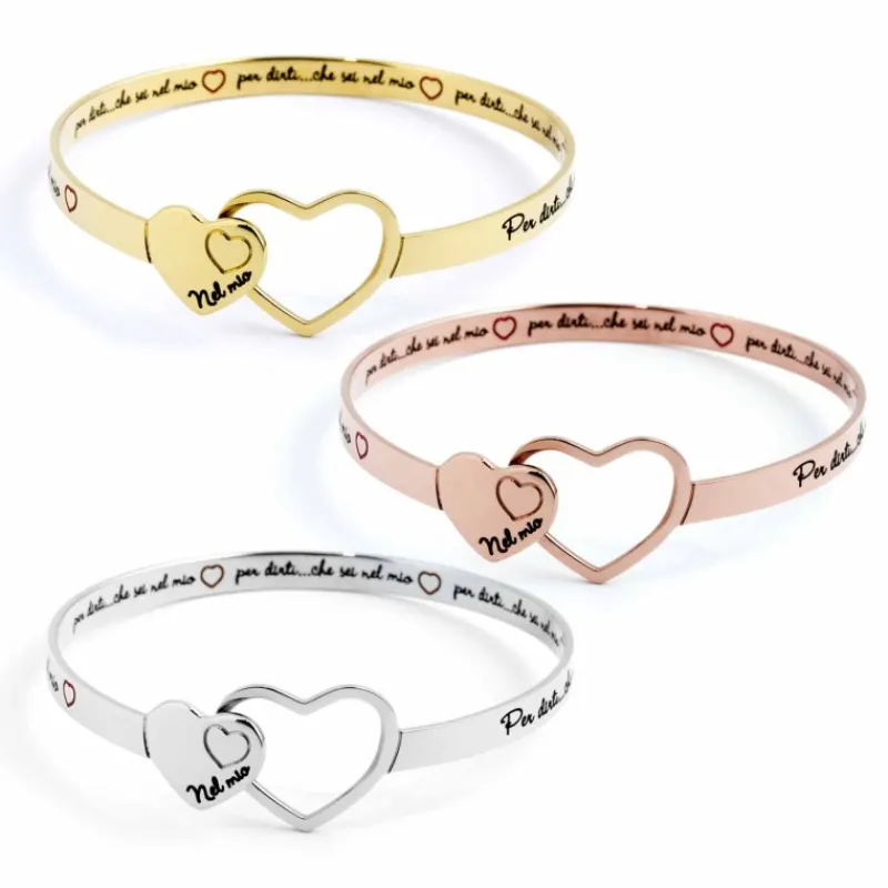 New Bracciale rigido cuore Bracciali