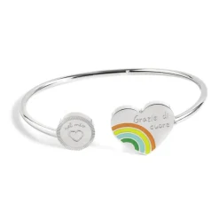 Online Bracciale rigido cuore arcobaleno Bracciali