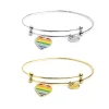 Best Bracciale rigido cuore arcobaleno Bracciali