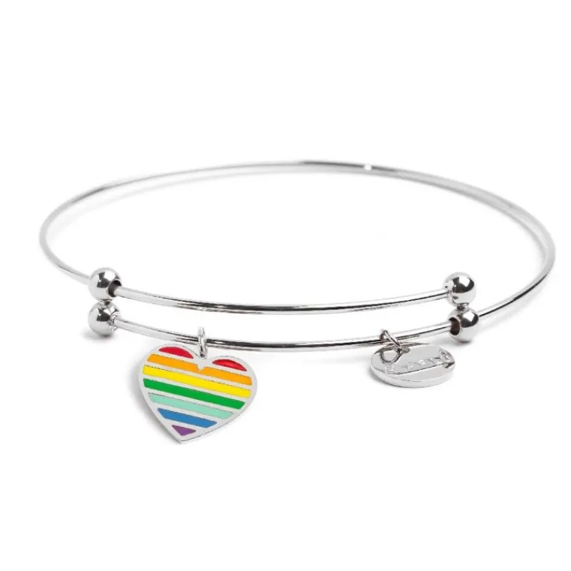 Best Bracciale rigido cuore arcobaleno Bracciali