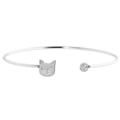 Hot Bracciale rigido gatto con cristalli Bracciali