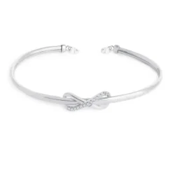 Sale Bracciale rigido infinito con zirconi bianchi Bracciali