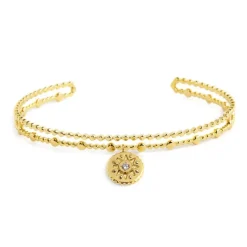Fashion Bracciale rigido medaglietta sole pendente Bracciali