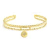Discount Bracciale rigido medaglietta rosa dei venti pendente Bracciali