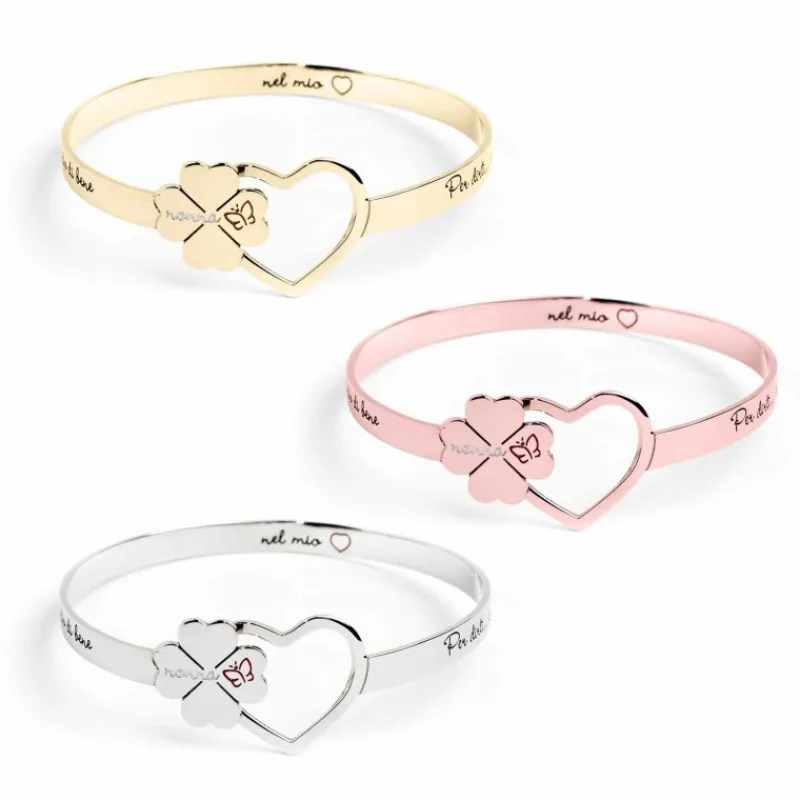 Discount Bracciale rigido nonna quadrifoglio Bracciali