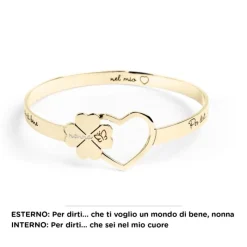 Discount Bracciale rigido nonna quadrifoglio Bracciali