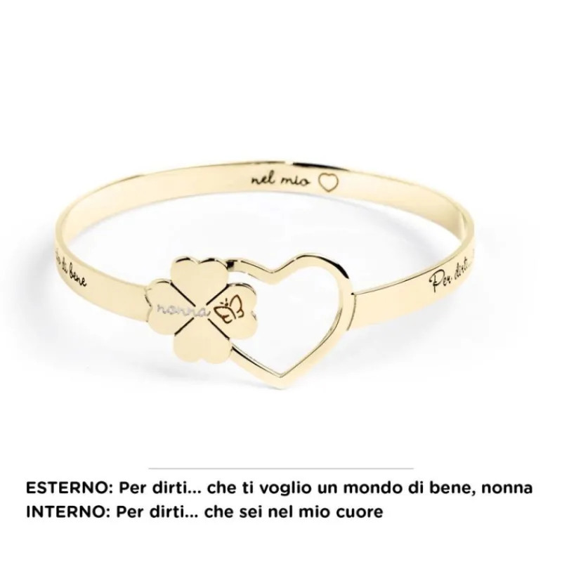 Discount Bracciale rigido nonna quadrifoglio Bracciali