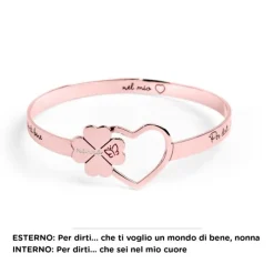 Discount Bracciale rigido nonna quadrifoglio Bracciali