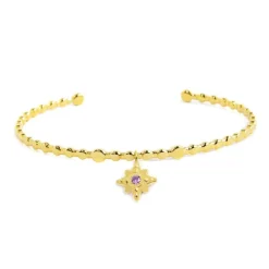 Outlet Bracciale rigido rosa dei venti pendente Bracciali
