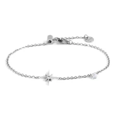 Discount Bracciale rosa dei venti e zircone Bracciali