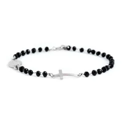 Outlet Bracciale rosario con croce Bracciali