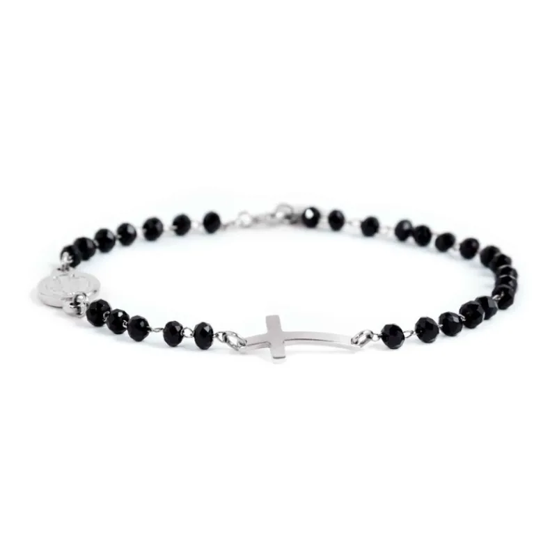 Outlet Bracciale rosario con croce Bracciali