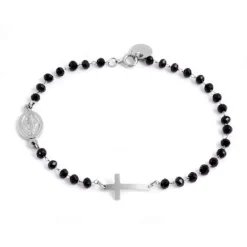 Outlet Bracciale rosario con croce Bracciali