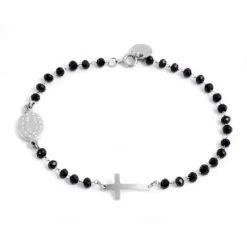 Outlet Bracciale rosario con croce Bracciali