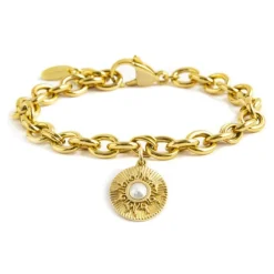 Online Bracciale sole pendente con perla Bracciali