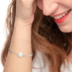 Outlet Bracciale tennis con rosa in madreperla Bracciali