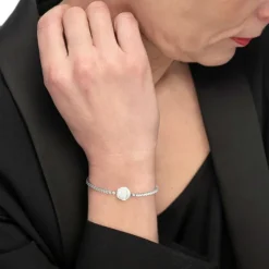 Outlet Bracciale tennis con rosa in madreperla Bracciali