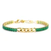 Fashion Bracciale tennis cristalli baguette con catena grumetta centrale Bracciali