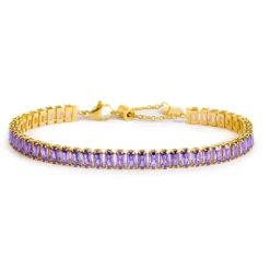 Sale Bracciale tennis zirconi baguette Bracciali