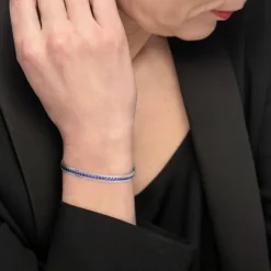 Discount Bracciale tennis zirconi baguette catena snake squadrata Bracciali