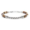 Discount Bracciare con rondelle occhio di tigre catena twisted Bracciali