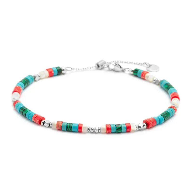 Outlet Cavigliera con rondelle multicolore Cavigliere