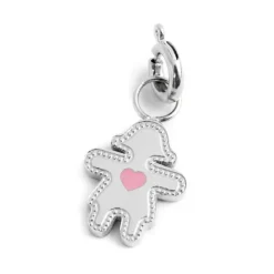 Online Charm bimba cuore smalto azzurro Charms