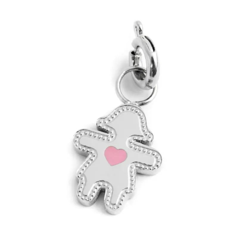 Online Charm bimba cuore smalto azzurro Charms