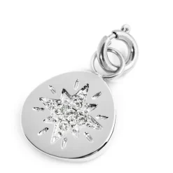 Outlet Charm medaglietta rosa dei venti e cristalli Charms