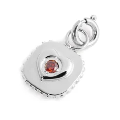 Discount Charm piastrina cuore con zircone Charms
