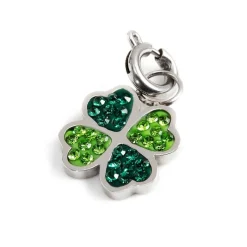 New Charm quadrifoglio con cristalli Charms