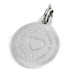 Discount Charm tondo con cuore arcobaleno Charms