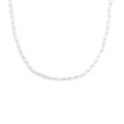 Fashion Collana catena con perle ovali Collane
