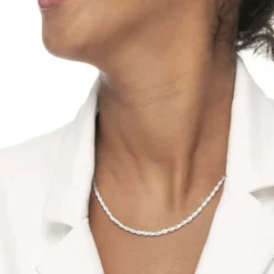 Fashion Collana catena con perle ovali Collane