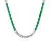 Outlet Collana catena grumetta con tennis cristalli baguette Collane