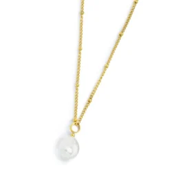Discount Collana catena grumetta con sfere e perla irregolare pendente Collane
