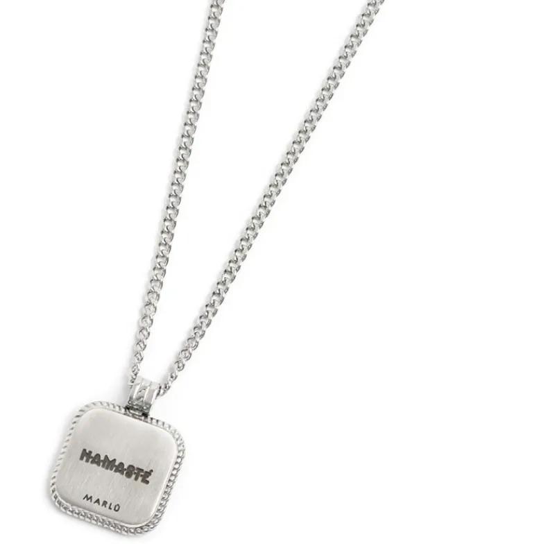 Best Collana catena grumetta con piastrina quadrata pendente Collane