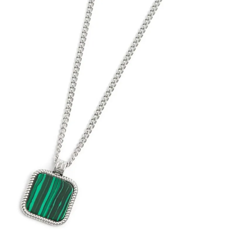 Best Collana catena grumetta con piastrina quadrata pendente Collane